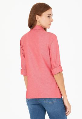 Kadın Kırmızı Uzun Kollu Basic Gömlek - 50266361148