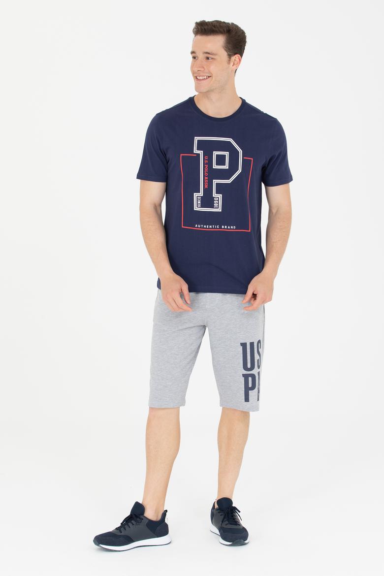 Erkek Gri Melanj Örme Şort - 50265071011