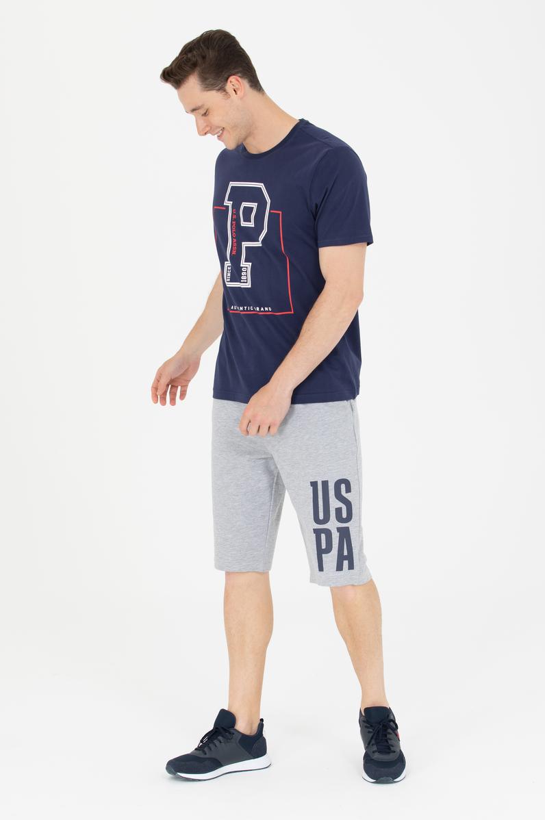 Erkek Gri Melanj Örme Şort