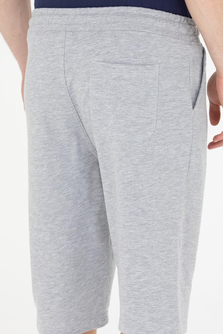 Erkek Gri Melanj Örme Şort - 50265071011