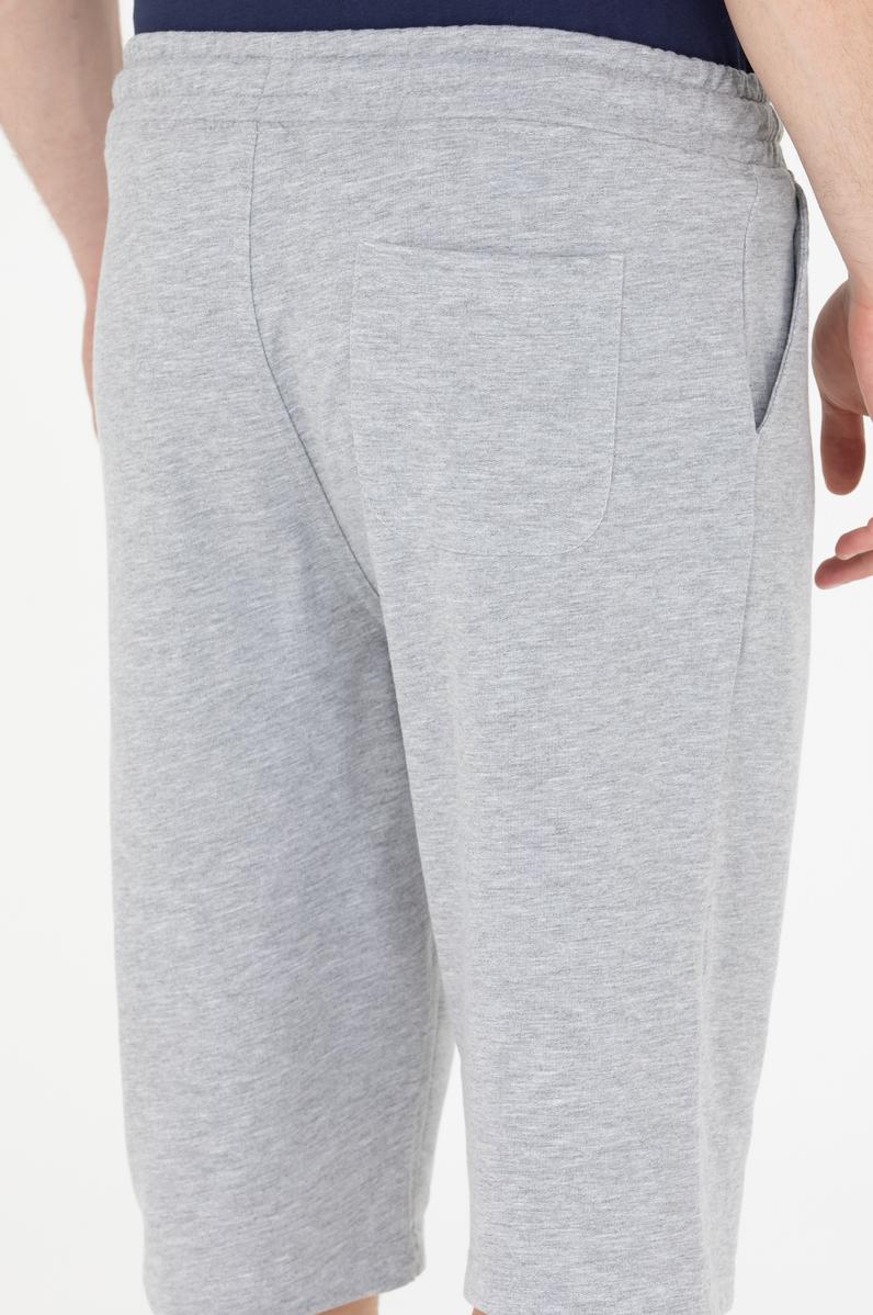 Erkek Gri Melanj Örme Şort