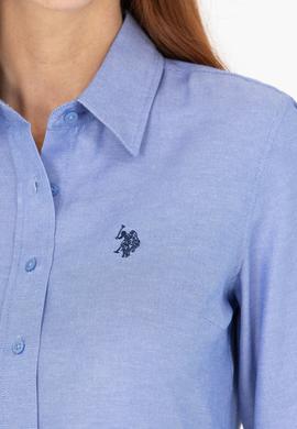 Kadın Saks Uzun Kollu Basic Gömlek - 50266361126