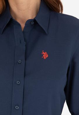 Kadın Lacivert Uzun Kollu Basic Gömlek - 50266361020