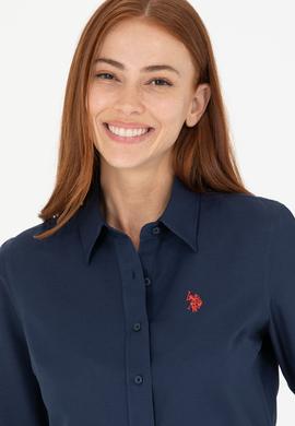 Kadın Lacivert Uzun Kollu Basic Gömlek - 50266361020