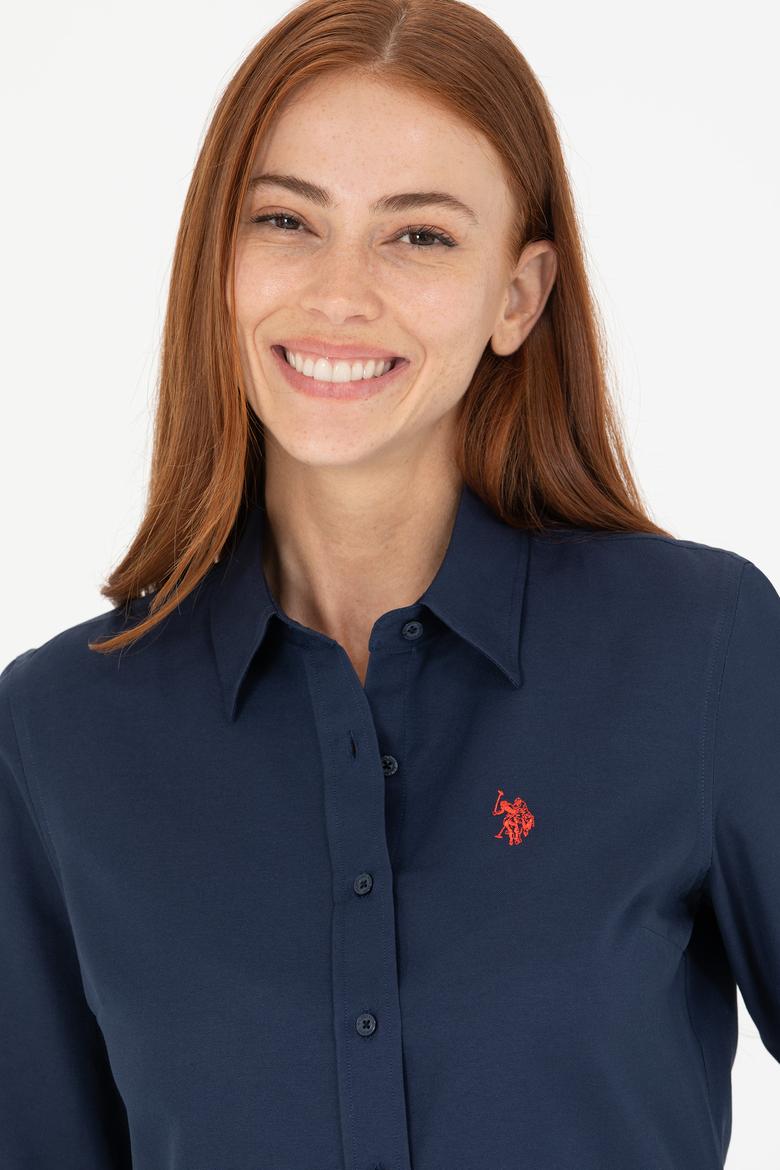 Kadın Lacivert Uzun Kollu Basic Gömlek - 50266361020