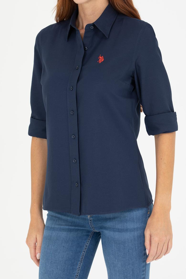 Kadın Lacivert Uzun Kollu Basic Gömlek - 50266361020