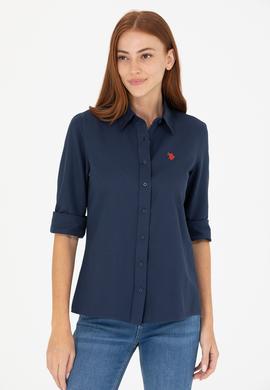 Kadın Lacivert Uzun Kollu Basic Gömlek - 50266361020