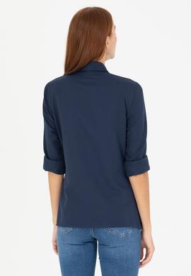 Kadın Lacivert Uzun Kollu Basic Gömlek - 50266361020