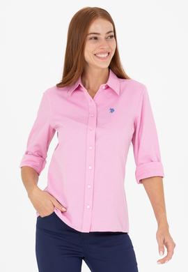 Kadın Pembe Uzun Kollu Basic Gömlek - 50266361037