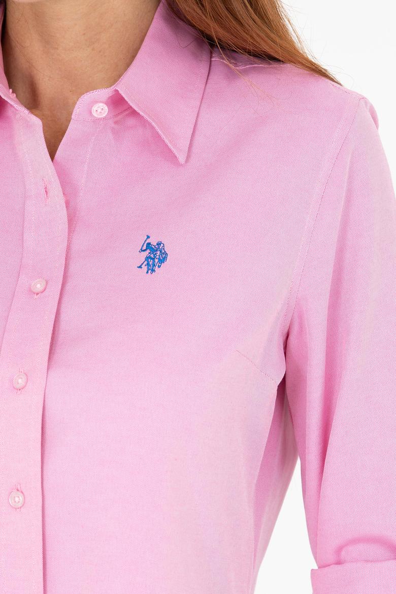 Kadın Pembe Uzun Kollu Basic Gömlek - 50266361037