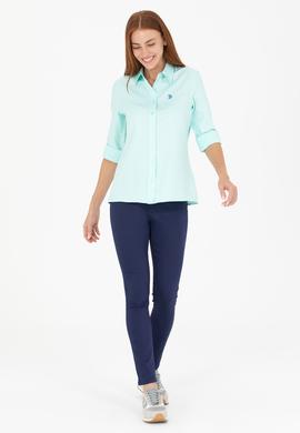 Kadın Su Yeşili Uzun Kollu Basic Gömlek - 50266361158