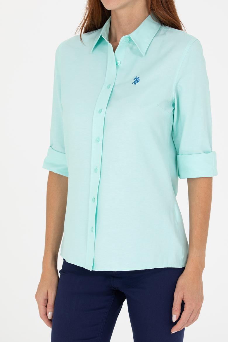 Kadın Su Yeşili Uzun Kollu Basic Gömlek - 50266361158