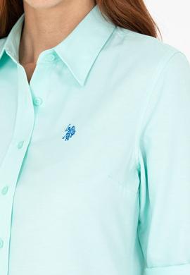 Kadın Su Yeşili Uzun Kollu Basic Gömlek - 50266361158