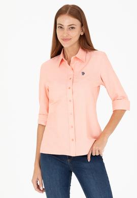 Kadın Somon Uzun Kollu Basic Gömlek - 50266361138