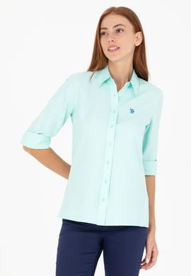 Kadın Su Yeşili Uzun Kollu Basic Gömlek - 50266361158