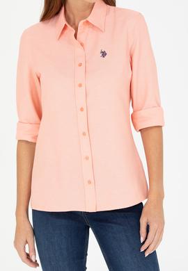 Kadın Somon Uzun Kollu Basic Gömlek - 50266361138