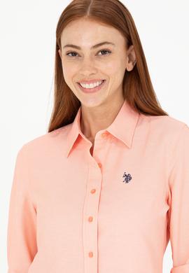 Kadın Somon Uzun Kollu Basic Gömlek - 50266361138