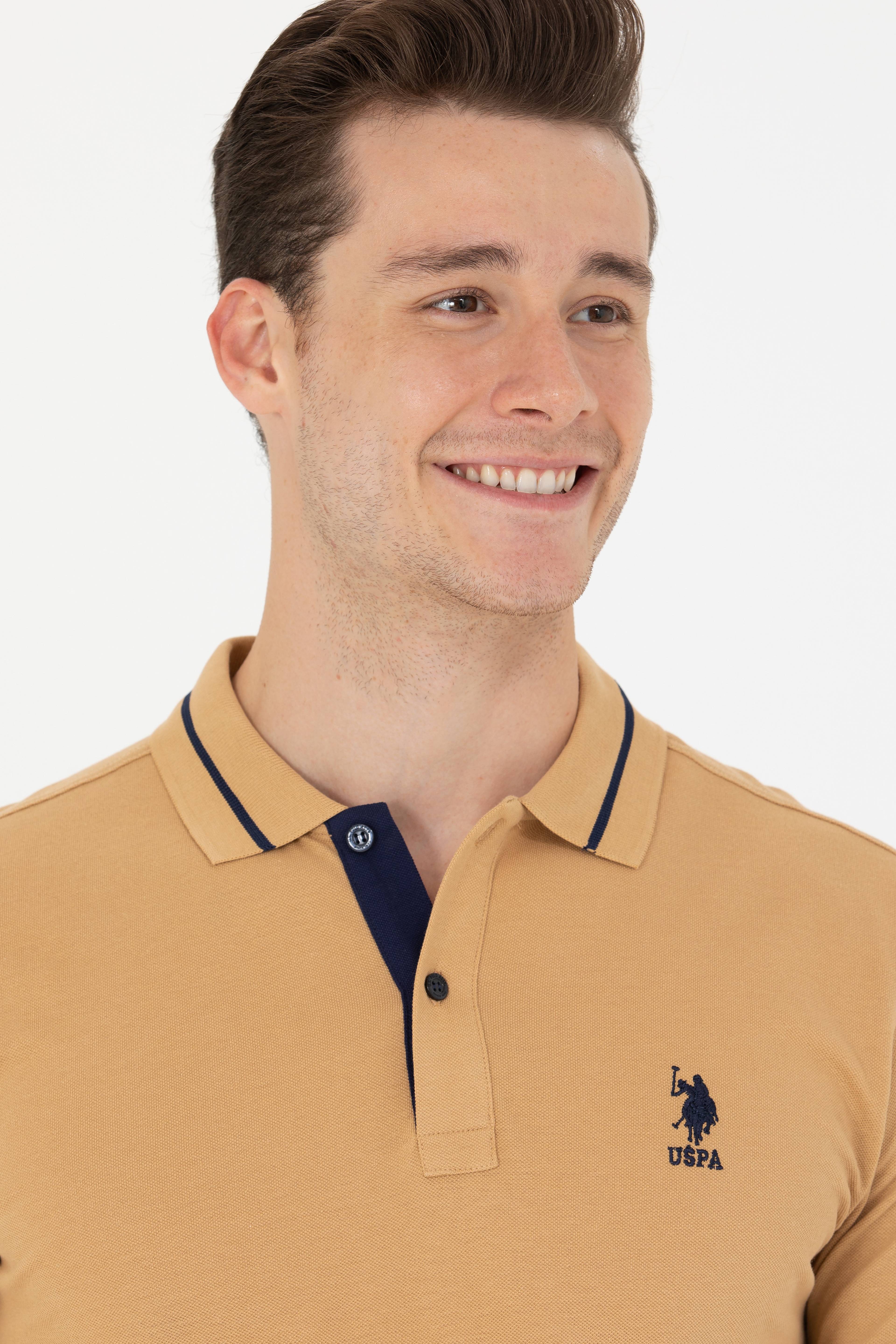 Erkek Camel Basic Polo Yaka Tişört