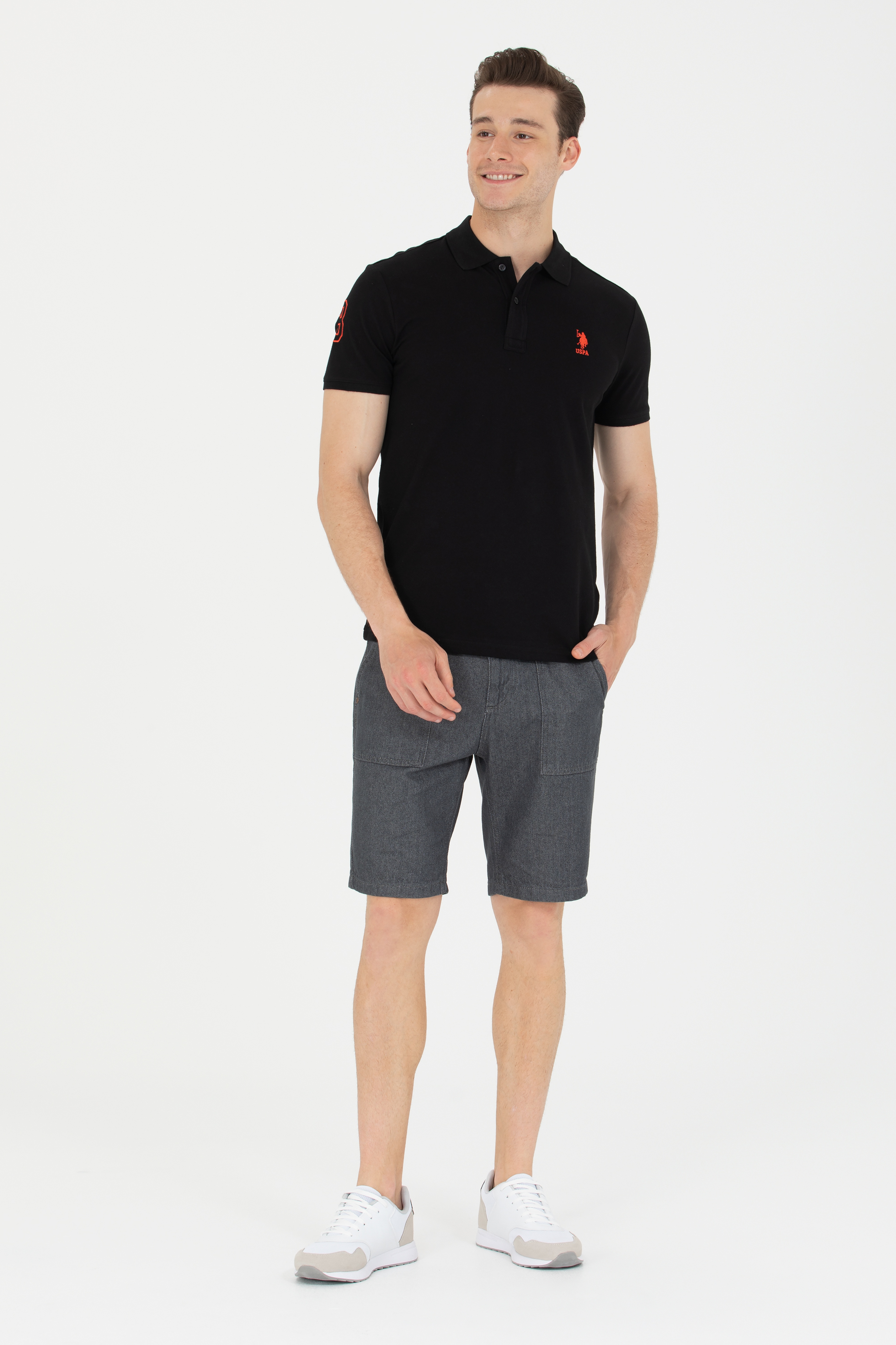 Erkek Siyah Basic Polo Yaka Tişört