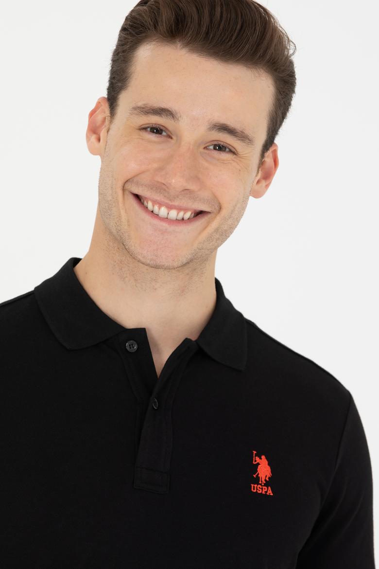 Erkek Siyah Basic Polo Yaka Tişört