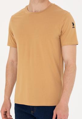 Erkek Camel Basic Bisiklet Yaka Tişört - 50264916021