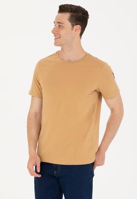 Erkek Camel Basic Bisiklet Yaka Tişört - 50264916021