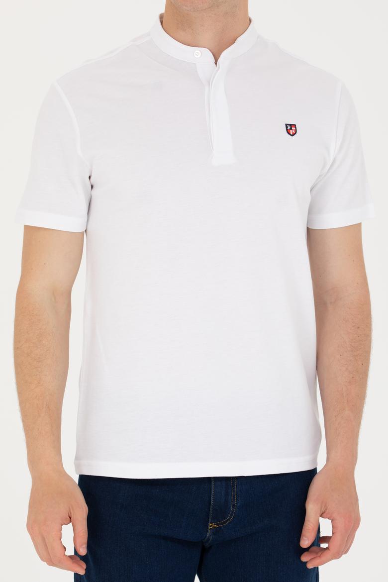 Erkek Beyaz Hakim Yaka Tişört - 50264907001