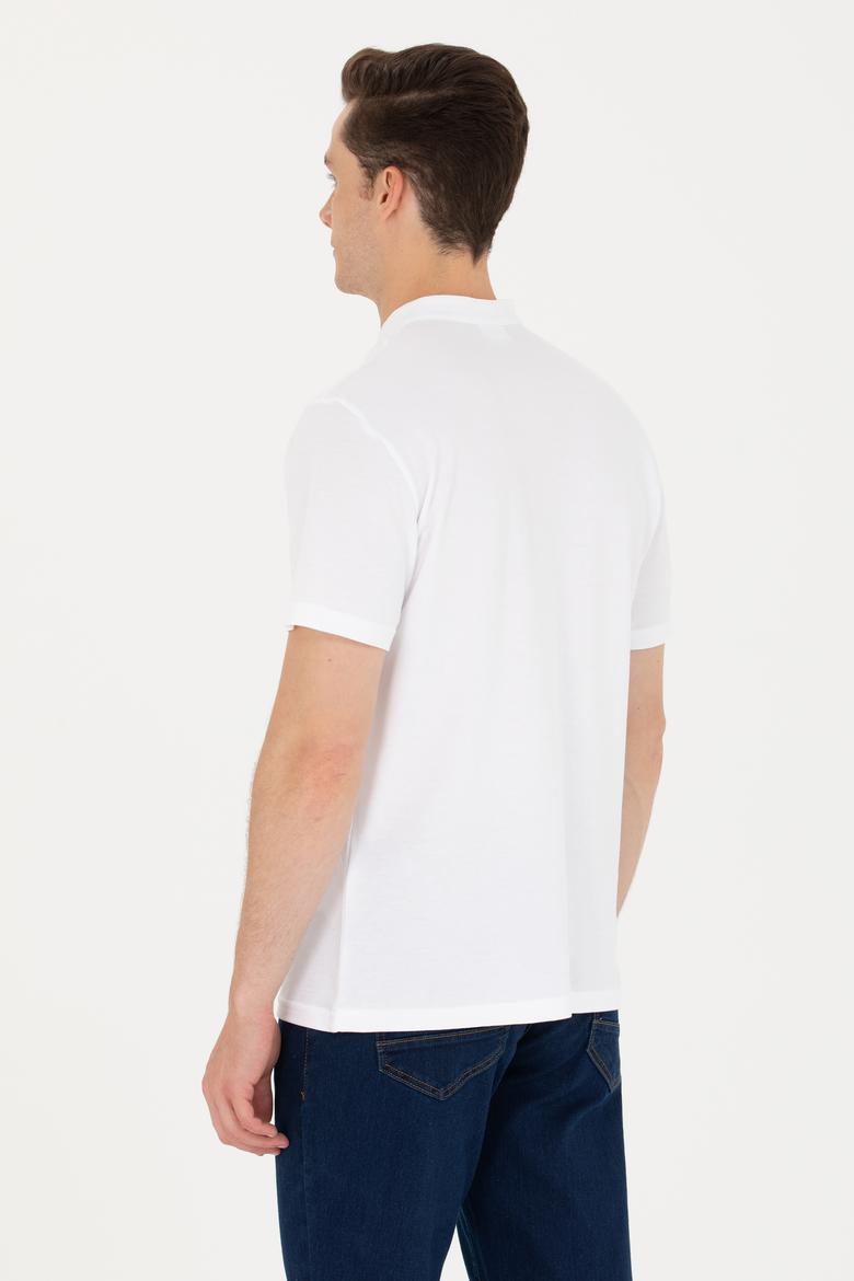 Erkek Beyaz Hakim Yaka Tişört - 50264907001