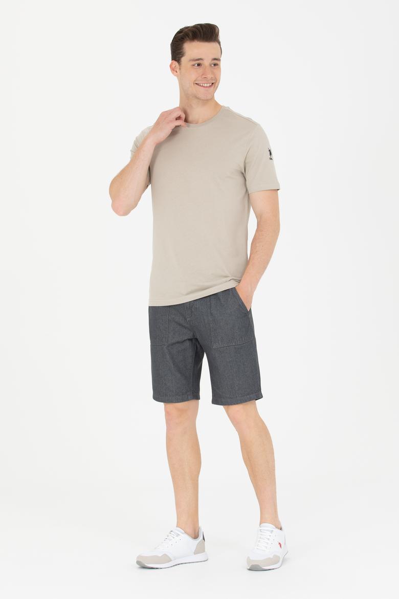 Erkek Haki Basic Bisiklet Yaka Tişört - 50264916048