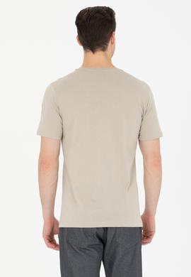 Erkek Haki Basic Bisiklet Yaka Tişört - 50264916048