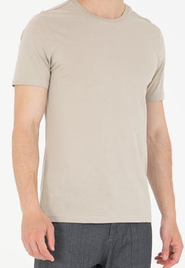 Erkek Haki Basic Bisiklet Yaka Tişört - 50264916048