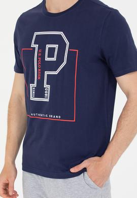 Erkek Lacivert Bisiklet Yaka Tişört - 50264946003