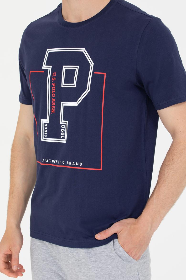 Erkek Lacivert Bisiklet Yaka Tişört - 50264946003