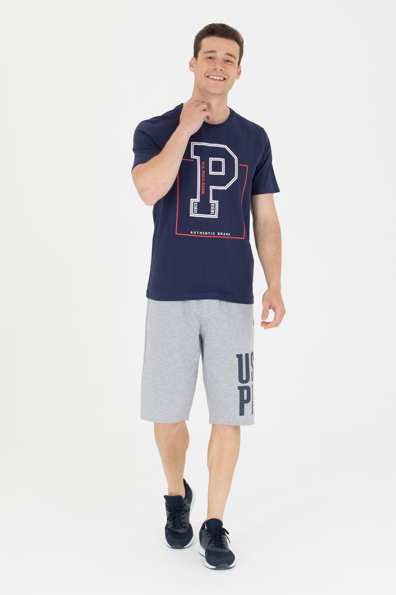 Erkek Lacivert Bisiklet Yaka Tişört - 50264946003