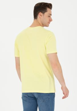 Erkek Açık Sarı Bisiklet Yaka Tişört - 50264950017