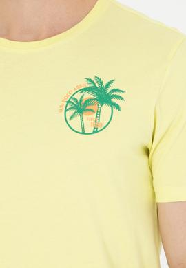 Erkek Açık Sarı Bisiklet Yaka Tişört - 50264950017