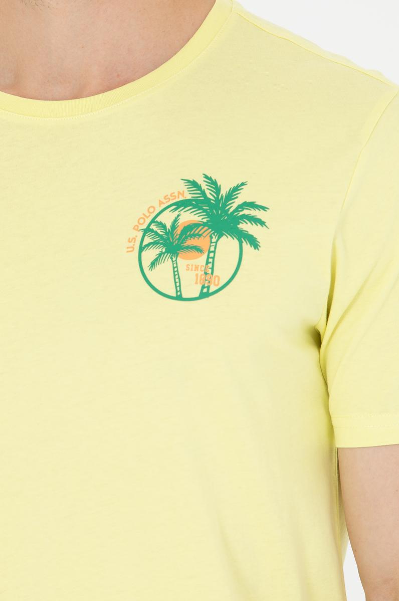 Erkek Açık Sarı Bisiklet Yaka Tişört