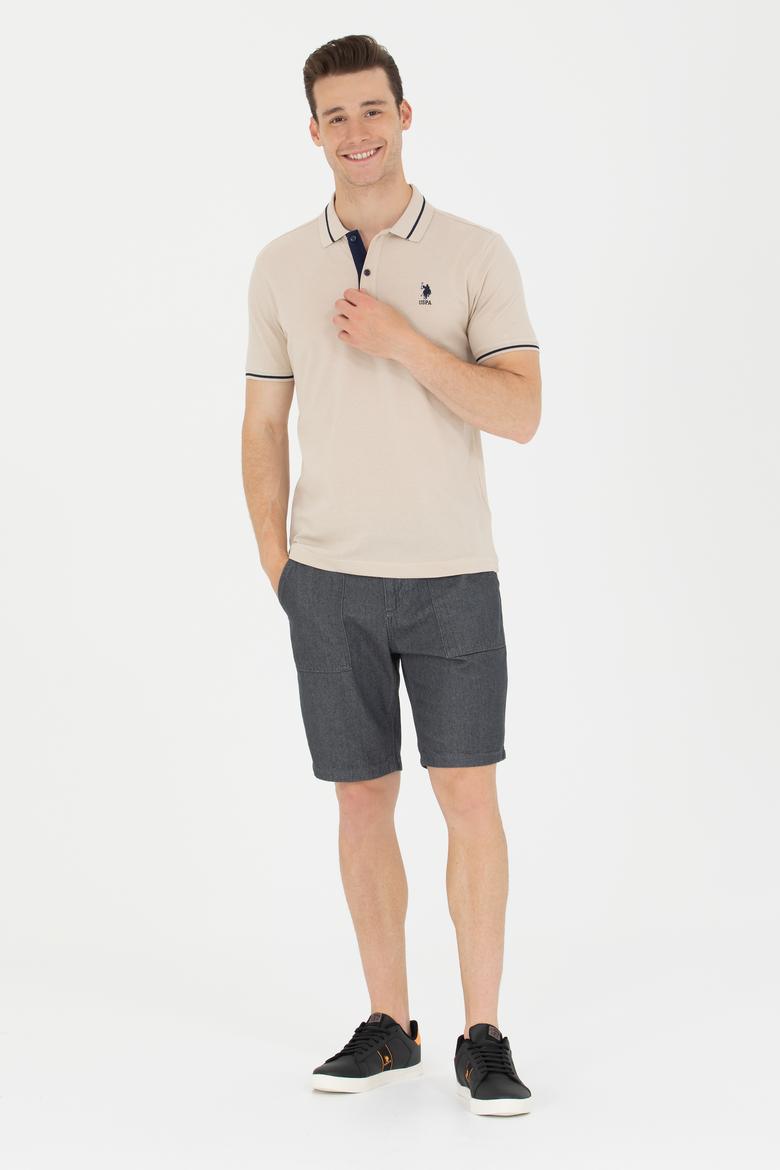 Erkek Taş Basic Polo Yaka Tişört - 50264890088