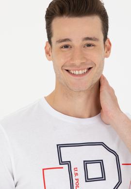 Erkek Beyaz Bisiklet Yaka Tişört - 50264946011