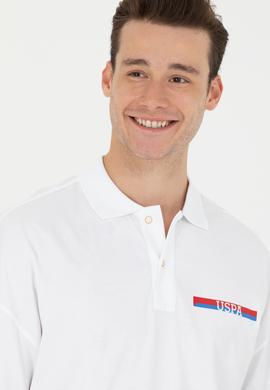 Erkek Beyaz Oversize Polo Yaka Tişört - 50265062017