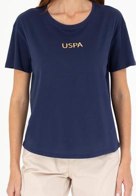 Kadın Lacivert Bisiklet Yaka Tişört - 50266326017