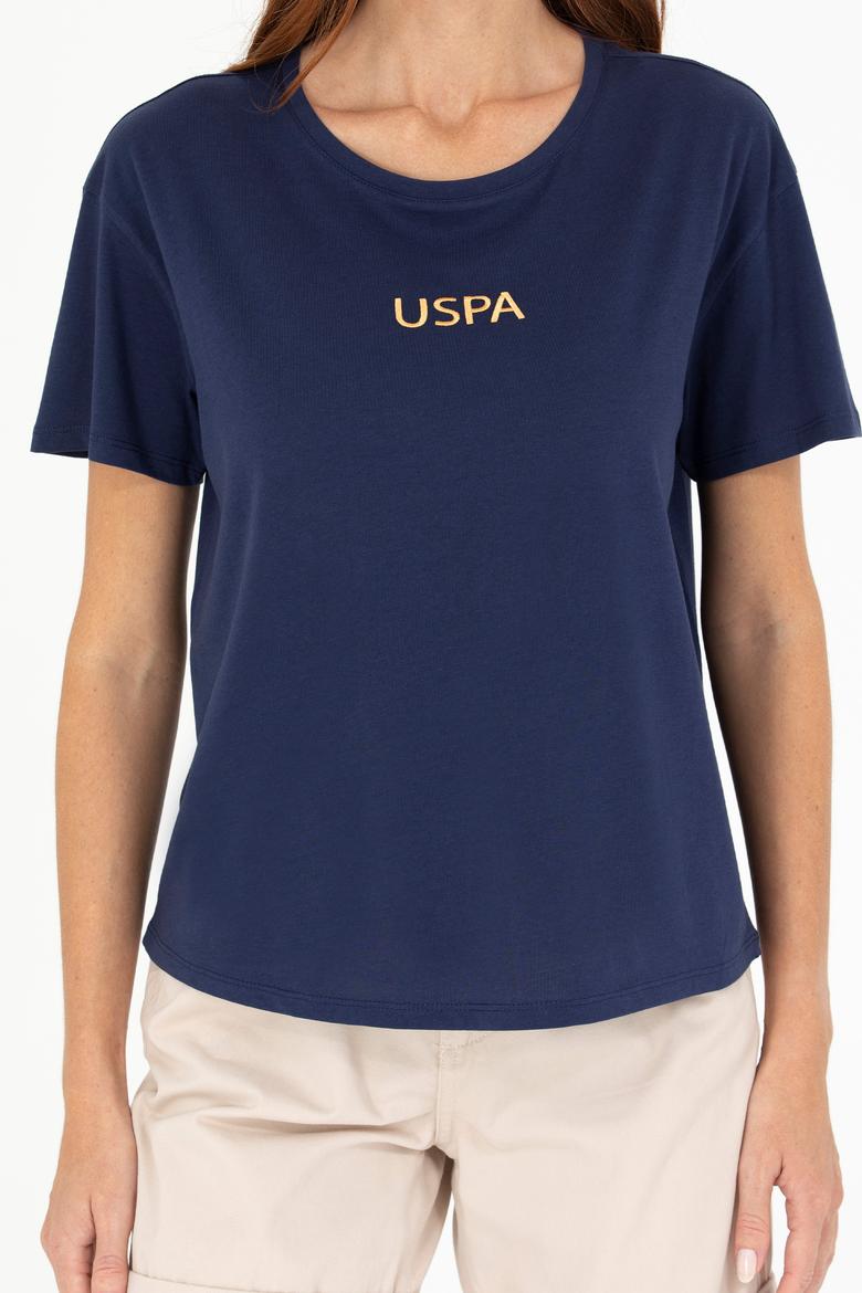 Kadın Lacivert Bisiklet Yaka Tişört - 50266326017