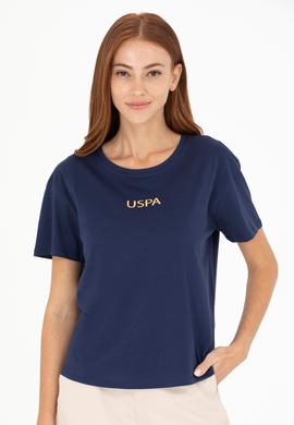 Kadın Lacivert Bisiklet Yaka Tişört - 50266326017