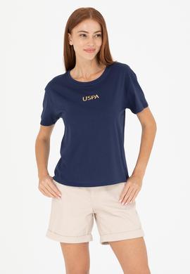 Kadın Lacivert Bisiklet Yaka Tişört - 50266326017