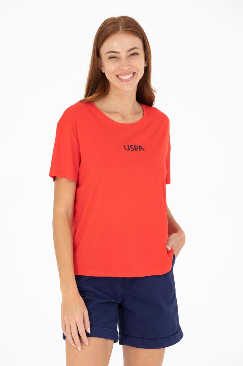 Kadın Kırmızı Bisiklet Yaka Tişört