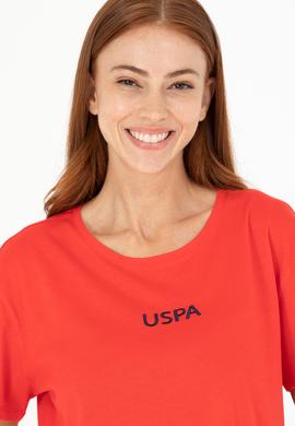 Kadın Kırmızı Bisiklet Yaka Tişört - 50266326096