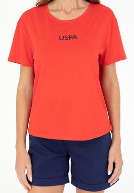 Kadın Kırmızı Bisiklet Yaka Tişört - 50266326096