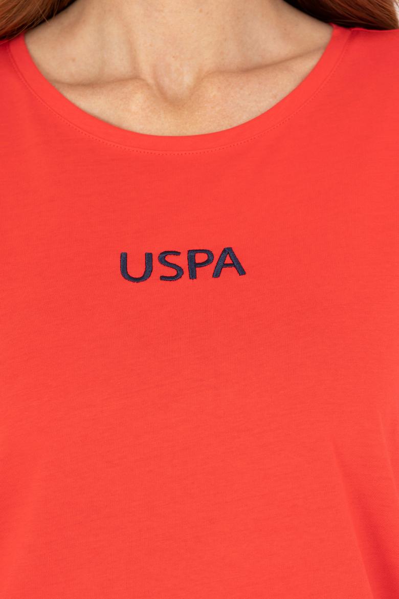 Kadın Kırmızı Bisiklet Yaka Tişört - 50266326096