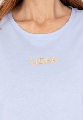 Kadın Mavi Bisiklet Yaka Tişört - 50266326101