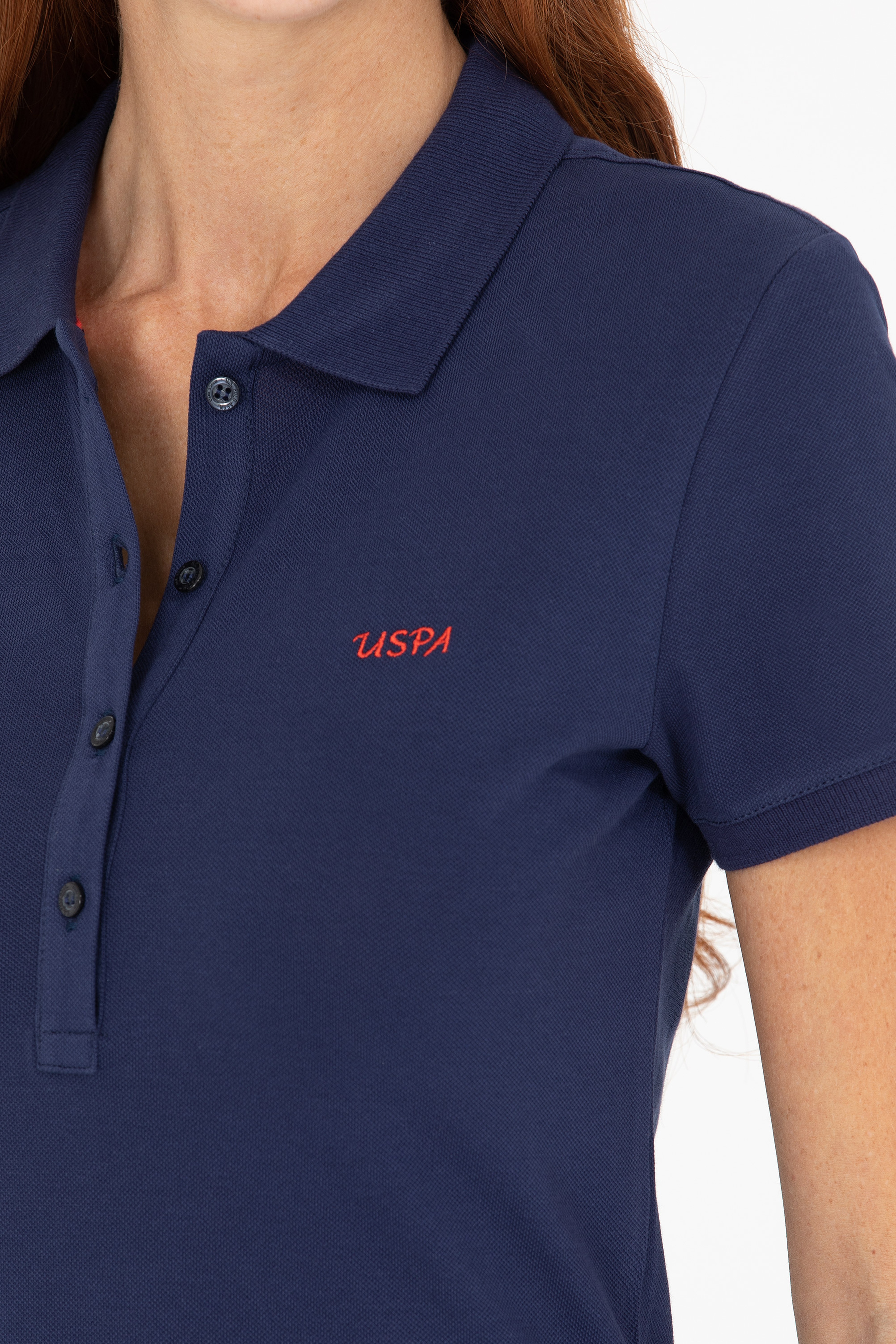 Kadın Lacivert Basic Polo Yaka Tişört - Image 7